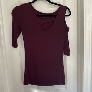 Chic Burgundy Cold Shoulder Top